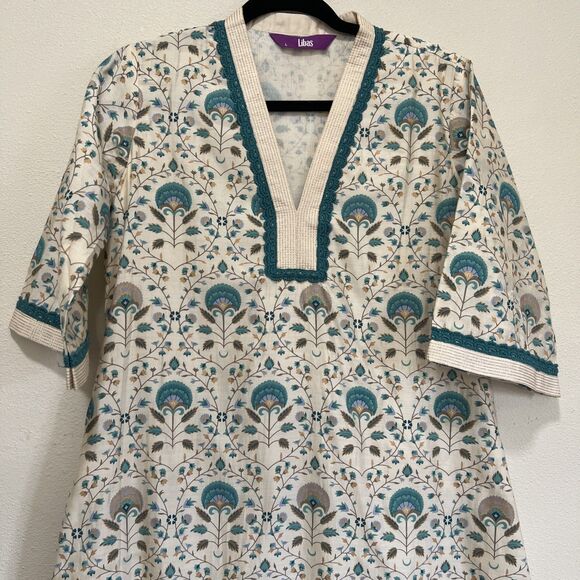 Other - Libas Kurta Size Large Teal Floral Summer Spring
